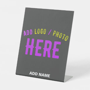STYLISH MODERN CUSTOMIZABLE GREY VERIFIED BRANDED PEDESTAL SIGN