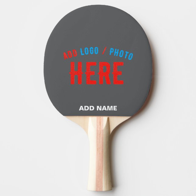 STYLISH MODERN CUSTOMIZABLE GREY VERIFIED BRANDED PING PONG PADDLE (Front)