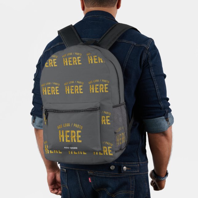 STYLISH MODERN CUSTOMIZABLE GREY VERIFIED BRANDED PRINTED BACKPACK (Insitu (Model))