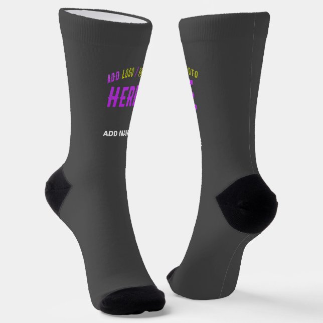 STYLISH MODERN CUSTOMIZABLE GREY VERIFIED BRANDED SOCKS (Angled)