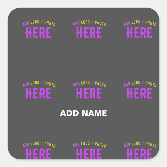STYLISH MODERN CUSTOMIZABLE GREY VERIFIED BRANDED SQUARE STICKER (Front)