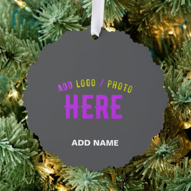STYLISH MODERN CUSTOMIZABLE GREY VERIFIED BRANDED TREE DECORATION CARD (Insitu (Tree))