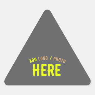 STYLISH MODERN CUSTOMIZABLE GREY VERIFIED BRANDED TRIANGLE STICKER