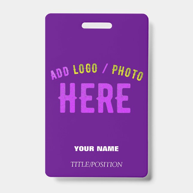 STYLISH MODERN CUSTOMIZABLE INDIGO BRANDED LANYARD ID BADGE (Front)