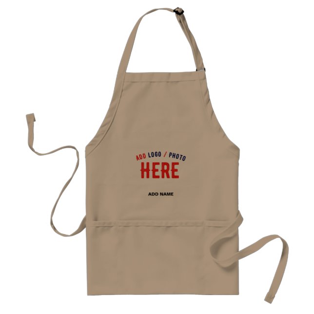 STYLISH MODERN CUSTOMIZABLE KHAKI VERIFIED BRANDED STANDARD APRON (Front)
