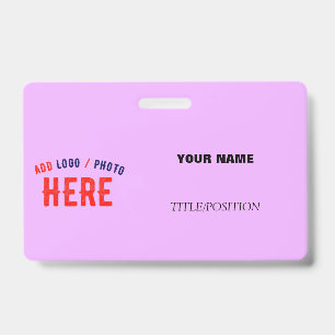 STYLISH MODERN CUSTOMIZABLE MAUVE VERIFIED BRANDED ID BADGE