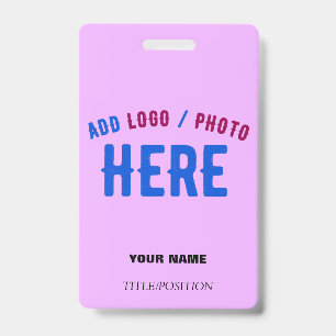 STYLISH MODERN CUSTOMIZABLE MAUVE VERIFIED BRANDED ID BADGE