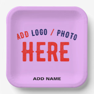 STYLISH MODERN CUSTOMIZABLE MAUVE VERIFIED BRANDED PAPER PLATE