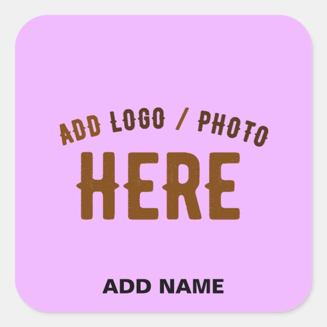 STYLISH MODERN CUSTOMIZABLE MAUVE VERIFIED BRANDED SQUARE STICKER (Front)