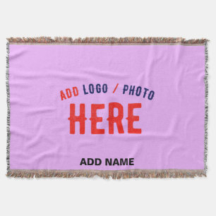 STYLISH MODERN CUSTOMIZABLE MAUVE VERIFIED BRANDED THROW BLANKET