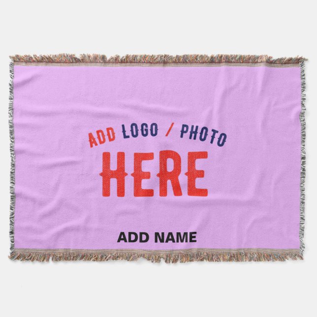 STYLISH MODERN CUSTOMIZABLE MAUVE VERIFIED BRANDED THROW BLANKET (Front)