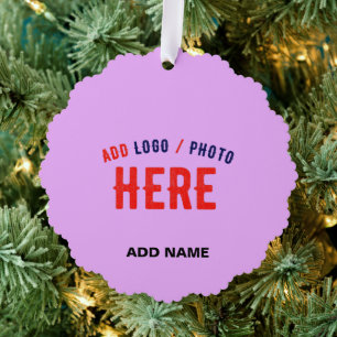STYLISH MODERN CUSTOMIZABLE MAUVE VERIFIED BRANDED TREE DECORATION CARD
