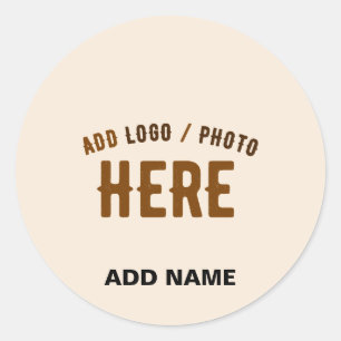 STYLISH MODERN CUSTOMIZABLE NATURAL VERIFIED BRAND CLASSIC ROUND STICKER