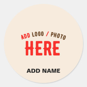 STYLISH MODERN CUSTOMIZABLE NATURAL VERIFIED BRAND CLASSIC ROUND STICKER