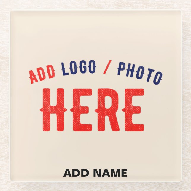 STYLISH MODERN CUSTOMIZABLE NATURAL VERIFIED BRAND GLASS COASTER (Front)