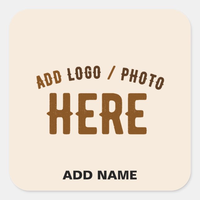 STYLISH MODERN CUSTOMIZABLE NATURAL VERIFIED BRAND SQUARE STICKER (Front)