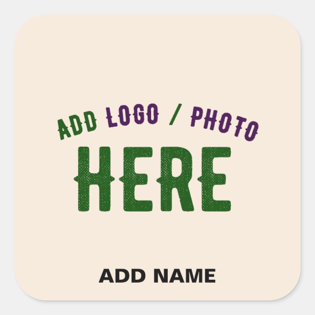 STYLISH MODERN CUSTOMIZABLE NATURAL VERIFIED BRAND SQUARE STICKER (Front)