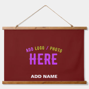 STYLISH MODERN CUSTOMIZABLE OXBLOOD VERIFIED BRAND HANGING TAPESTRY