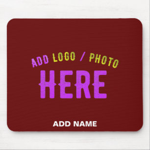 STYLISH MODERN CUSTOMIZABLE OXBLOOD VERIFIED BRAND MOUSE PAD