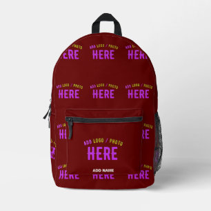 STYLISH MODERN CUSTOMIZABLE OXBLOOD VERIFIED BRAND PRINTED BACKPACK