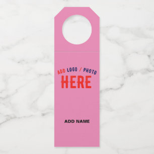 STYLISH MODERN CUSTOMIZABLE PINK VERIFIED BRANDED BOTTLE TAG