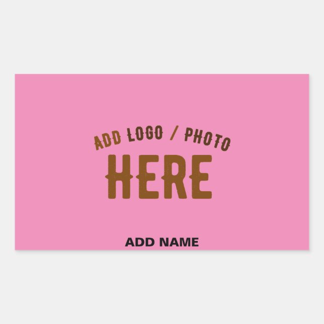 STYLISH MODERN CUSTOMIZABLE PINK VERIFIED BRANDED RECTANGULAR STICKER (Front)