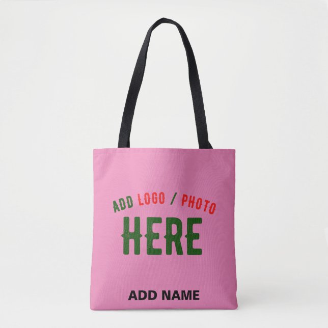 STYLISH MODERN CUSTOMIZABLE PINK VERIFIED BRANDED TOTE BAG (Front)