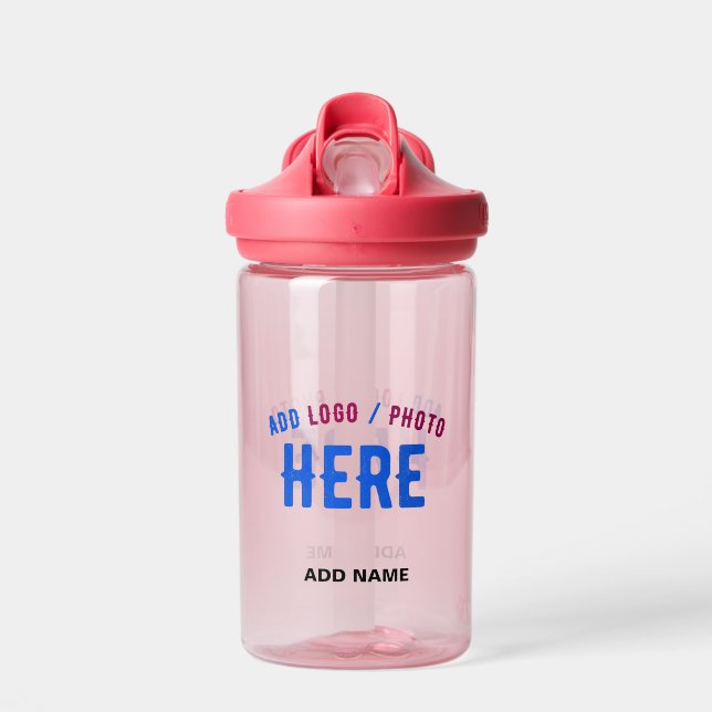 STYLISH MODERN CUSTOMIZABLE PINK VERIFIED BRANDED WATER BOTTLE (Front)