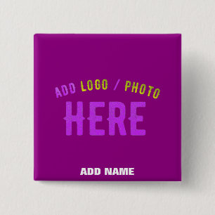 STYLISH MODERN CUSTOMIZABLE PURPLE VERIFIED BRAND 15 CM SQUARE BADGE