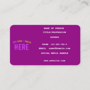 STYLISH MODERN CUSTOMIZABLE PURPLE VERIFIED BRAND CALLING CARD