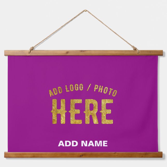 STYLISH MODERN CUSTOMIZABLE PURPLE VERIFIED BRAND HANGING TAPESTRY (Front)