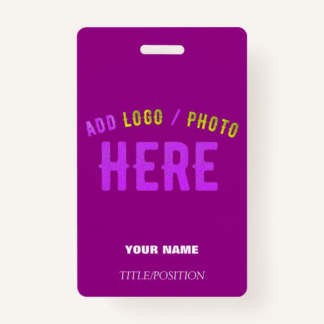 STYLISH MODERN CUSTOMIZABLE PURPLE VERIFIED BRAND ID BADGE (Front)