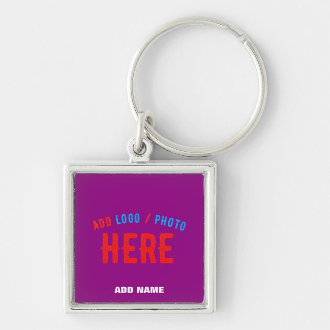 STYLISH MODERN CUSTOMIZABLE PURPLE VERIFIED BRAND KEY RING (Front)