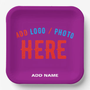 STYLISH MODERN CUSTOMIZABLE PURPLE VERIFIED BRAND PAPER PLATE