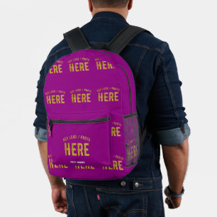 STYLISH MODERN CUSTOMIZABLE PURPLE VERIFIED BRAND PRINTED BACKPACK