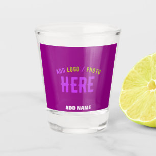 STYLISH MODERN CUSTOMIZABLE PURPLE VERIFIED BRAND SHOT GLASS