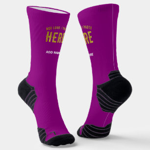 STYLISH MODERN CUSTOMIZABLE PURPLE VERIFIED BRAND SOCKS