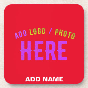STYLISH MODERN CUSTOMIZABLE RED VERIFIED BRANDED COASTER