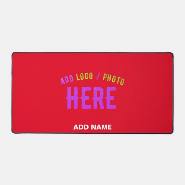 STYLISH MODERN CUSTOMIZABLE RED VERIFIED BRANDED DESK MAT (Front)