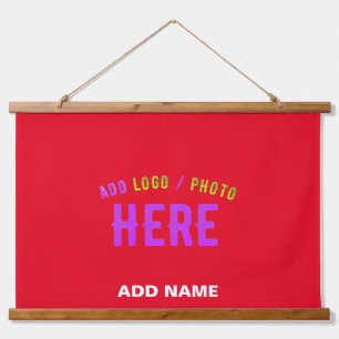 STYLISH MODERN CUSTOMIZABLE RED VERIFIED BRANDED HANGING TAPESTRY