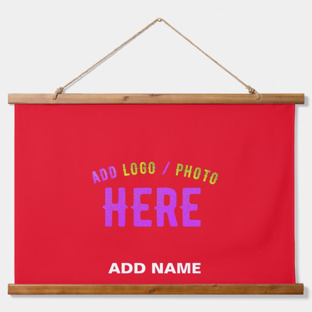 STYLISH MODERN CUSTOMIZABLE RED VERIFIED BRANDED HANGING TAPESTRY (Front)