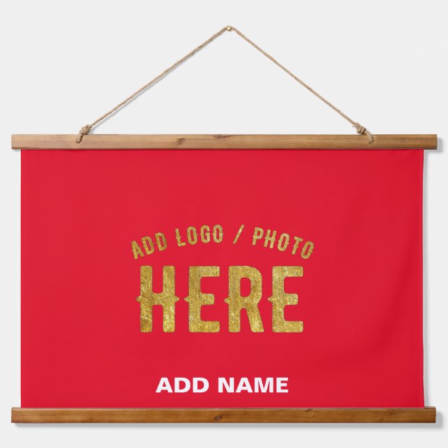 STYLISH MODERN CUSTOMIZABLE RED VERIFIED BRANDED HANGING TAPESTRY (Front)
