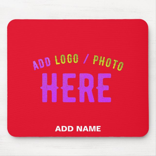 STYLISH MODERN CUSTOMIZABLE RED VERIFIED BRANDED MOUSE PAD (Front)