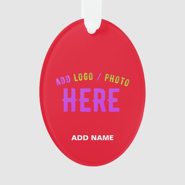 STYLISH MODERN CUSTOMIZABLE RED VERIFIED BRANDED ORNAMENT (Front)