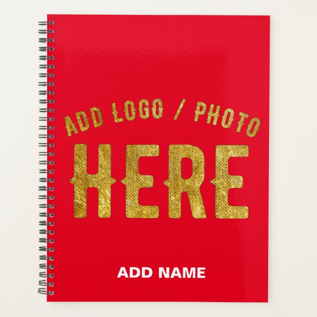 STYLISH MODERN CUSTOMIZABLE RED VERIFIED BRANDED PLANNER (Front)