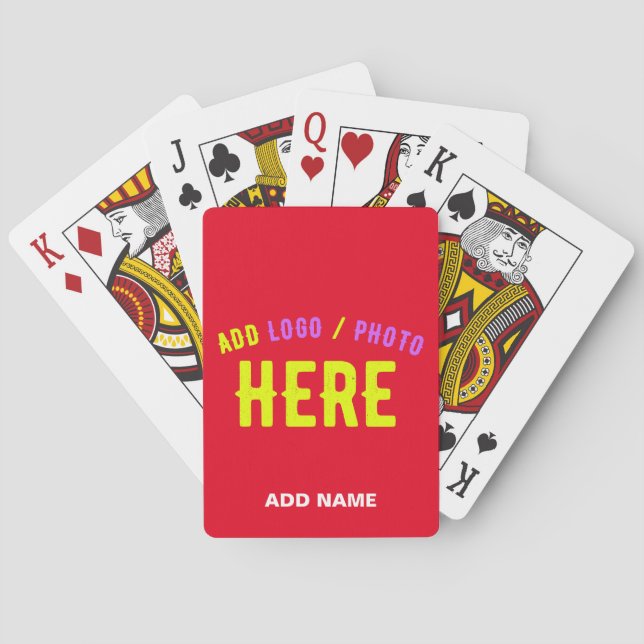 STYLISH MODERN CUSTOMIZABLE RED VERIFIED BRANDED PLAYING CARDS (Back)