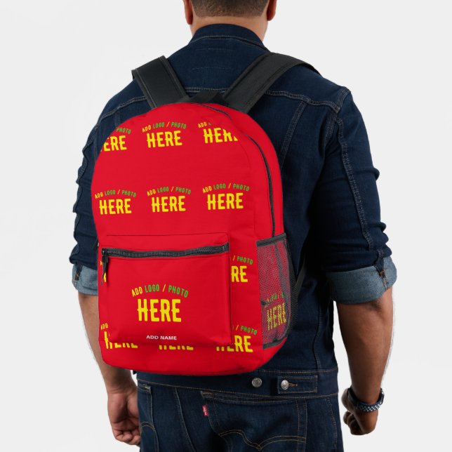 STYLISH MODERN CUSTOMIZABLE RED VERIFIED BRANDED PRINTED BACKPACK (Insitu (Model))