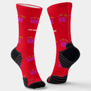 STYLISH MODERN CUSTOMIZABLE RED VERIFIED BRANDED SOCKS