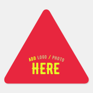 STYLISH MODERN CUSTOMIZABLE RED VERIFIED BRANDED TRIANGLE STICKER