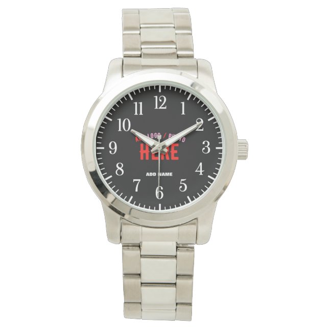 STYLISH MODERN CUSTOMIZABLE SILVERY VERIFIED BRAND WATCH (Front)
